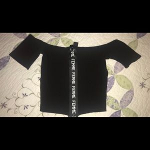 Black cropped top